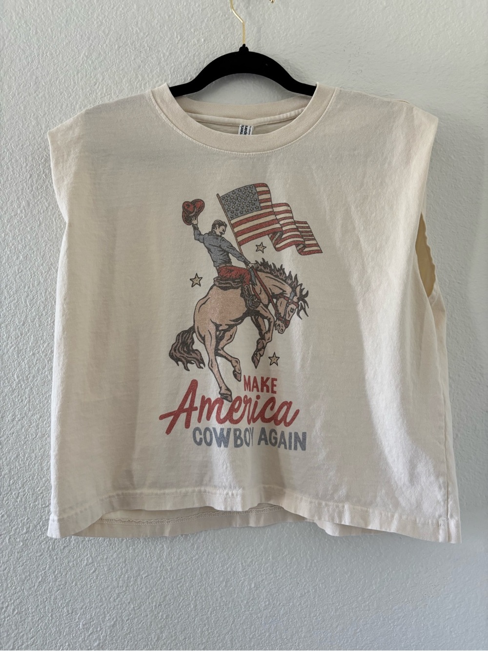 American Apparel ‘Make America Cowboy Again' boxy muscle tee